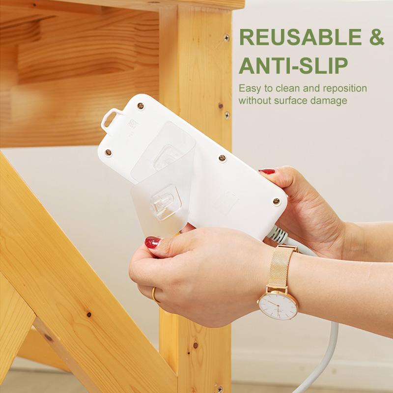 Double-sided adhesive hooks for a no-drill storage solution