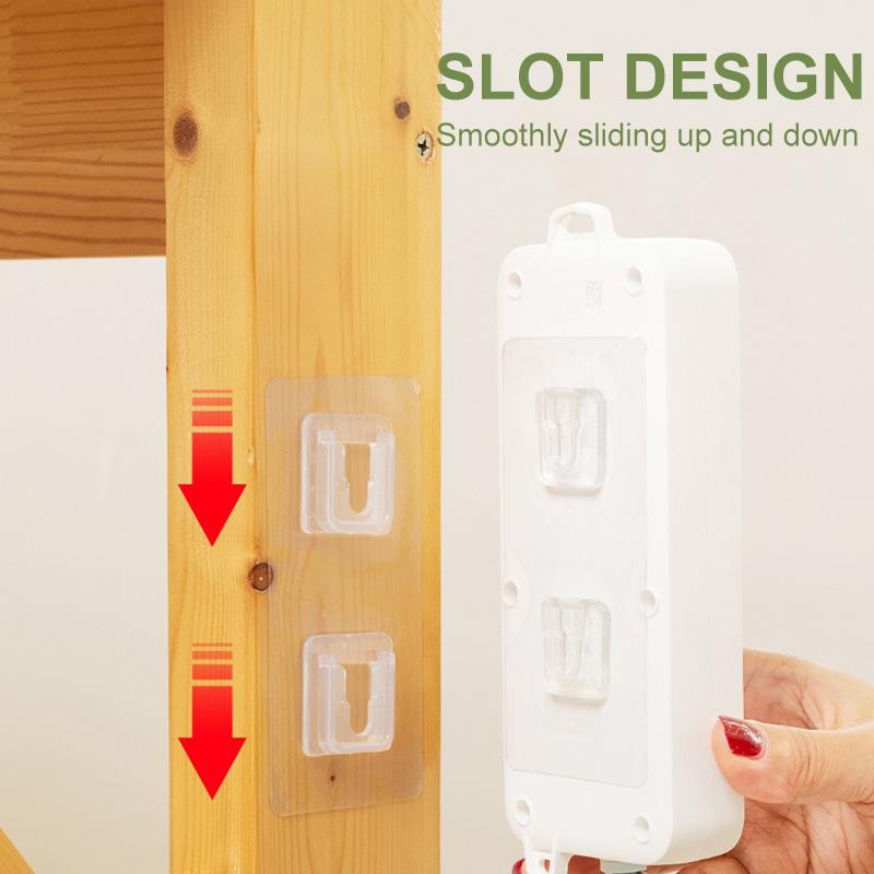 Double-sided adhesive hooks for a no-drill storage solution